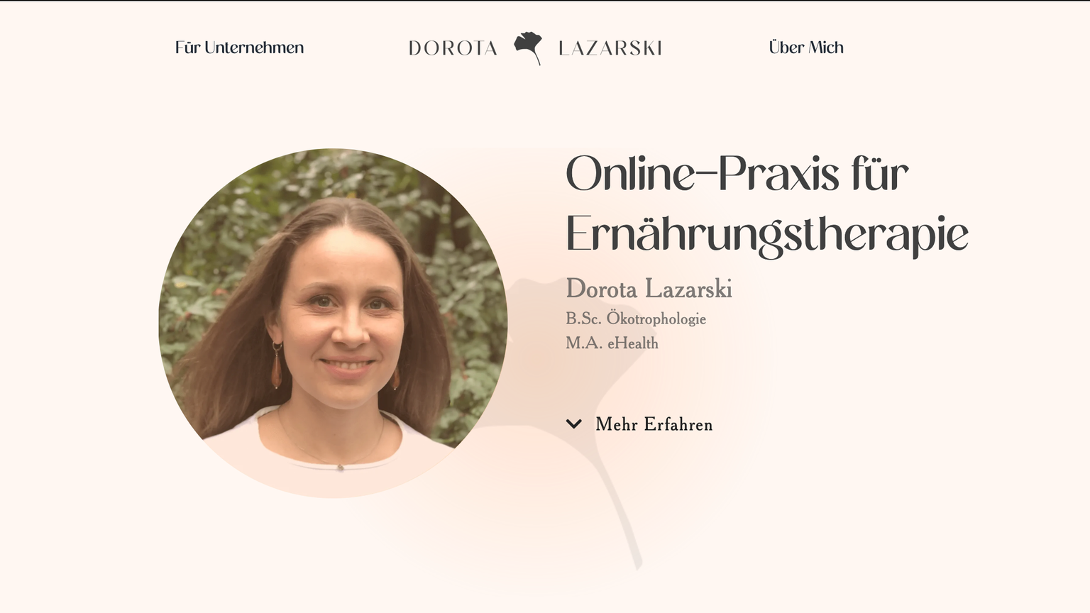 Screenshot of the beginning of the website dorotalazarski.de