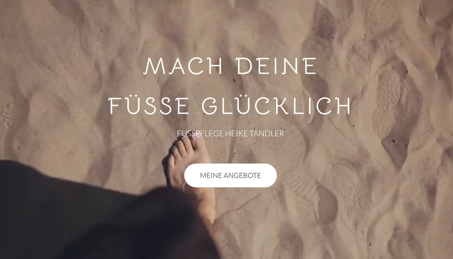 Screenshot of the beginning of the website fusspflegetandler.de